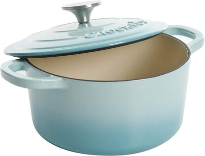 3 Quart Enameled Cast Iron Dutch Oven – Aqua - Curated Catalog G2