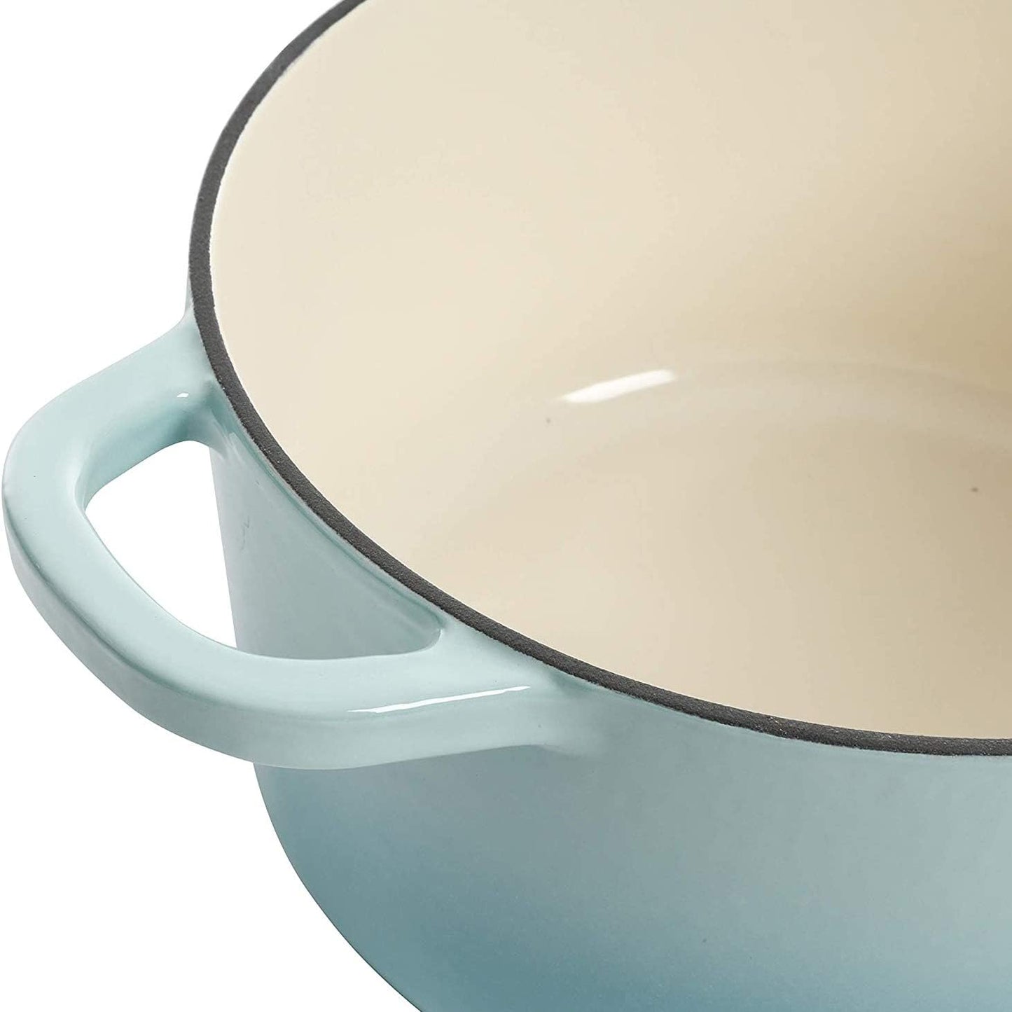 3 Quart Enameled Cast Iron Dutch Oven – Aqua - Curated Catalog B2