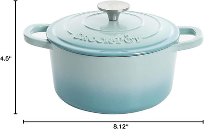 3 Quart Enameled Cast Iron Dutch Oven – Aqua - Curated Catalog B2