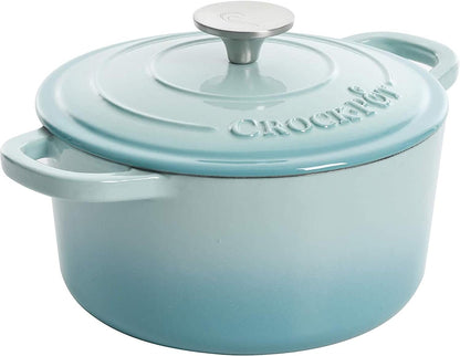 3 Quart Enameled Cast Iron Dutch Oven – Aqua - Curated Catalog B2
